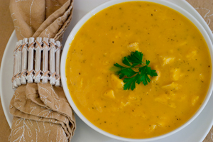Turkey-Butternut Squash Soup With Celery Root