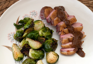 Slow-Roasted Duck Breast With Balsamic Grape Sauce